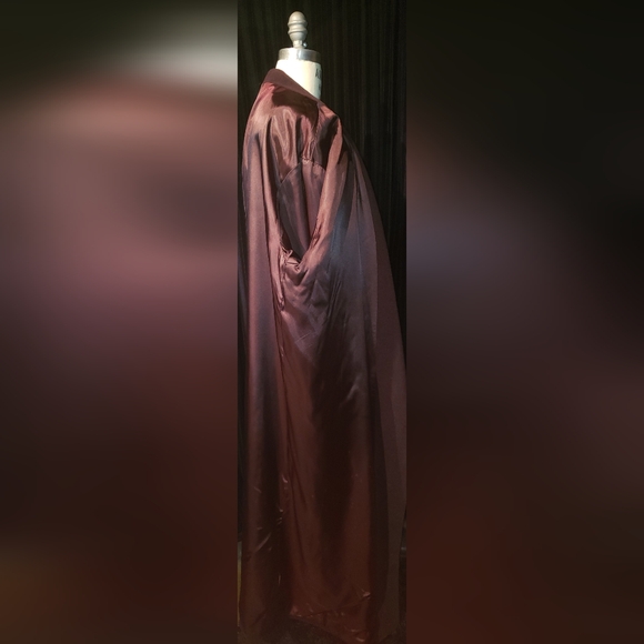 Vintage 100% cashmere rich chocolate brown wraparound huge collar 2XL maxi coat - Picture 15 of 16